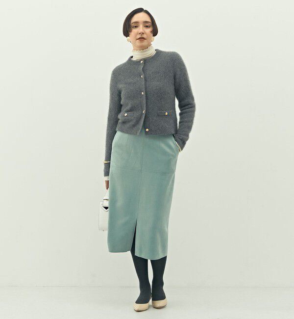 NOLLEY'S「ヘアリークルーネックニットジャケット」|カーディガン|