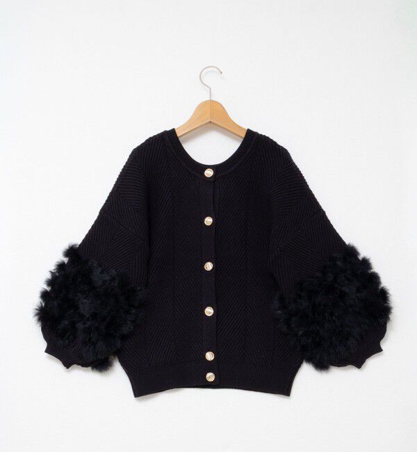 NOLLEY'S「《手洗い可能》2WAYラビットファーニットカーディガン」|カーディガン|