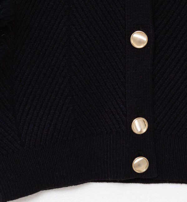 NOLLEY'S「《手洗い可能》2WAYラビットファーニットカーディガン」|カーディガン|