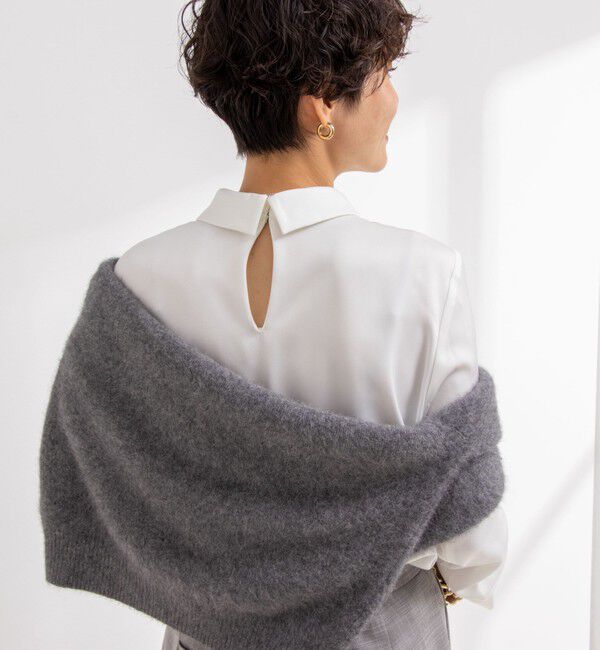 NOLLEY'S「◇【WEB限定】ウォッシャブルオトナサテン衿カフス付きＴブラウス」|シャツ・ブラウス|