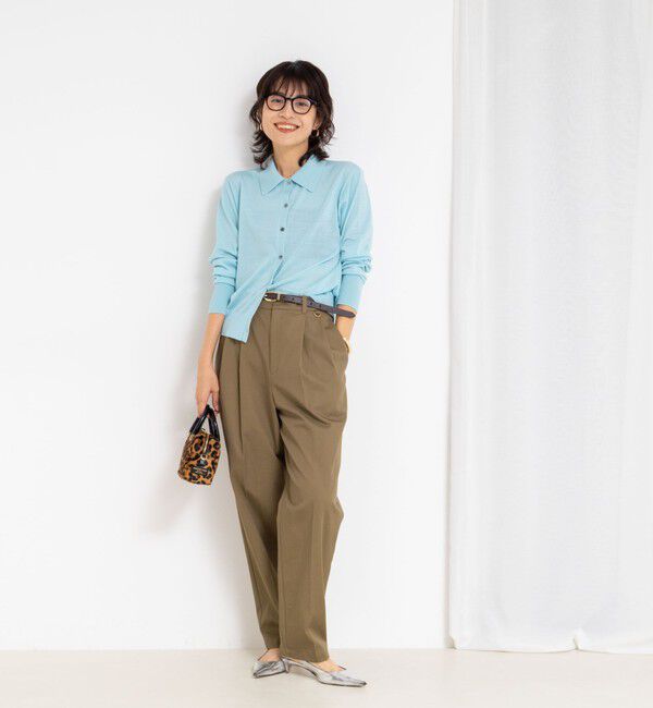 NOLLEY'S「《手洗い可能》16Gマレー襟付きカーディガン」|カーディガン|