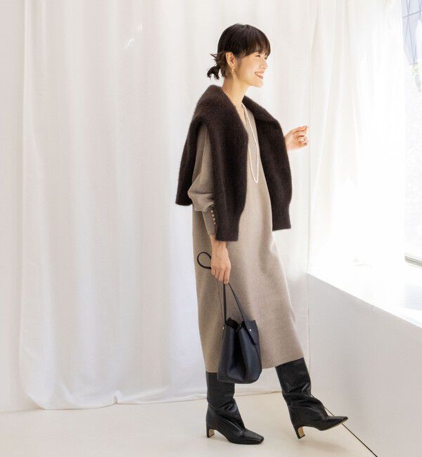 NOLLEY'S sophi「◇【WEB限定】ウォッシャブルラメ総針Vネックコクーンワンピース」|ワンピース|