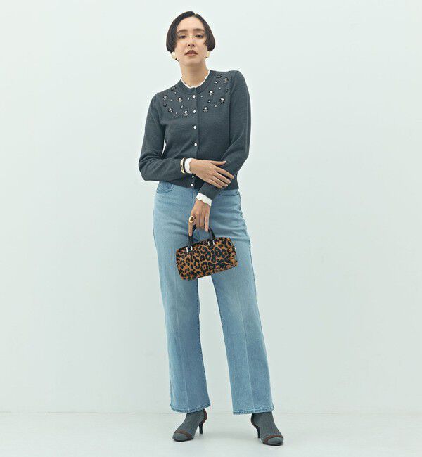 NOLLEY'S「《手洗い可能》ビジュー付きクルーネックカーディガン」|カーディガン|