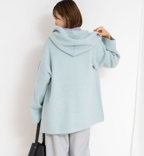 Rie Miller「ハーフ丈フーディー リバー風ニットコート」|その他|