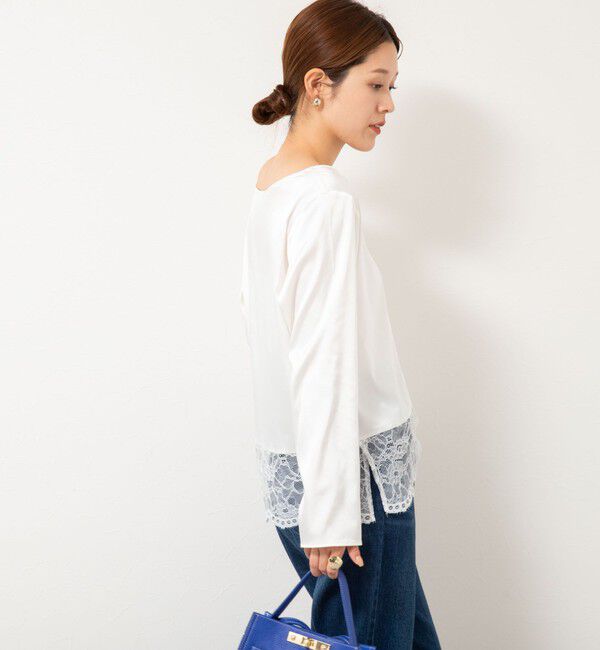 NOLLEY'S「ウォッシャブル裾レース2WAYオトナサテンブラウス」|シャツ・ブラウス|
