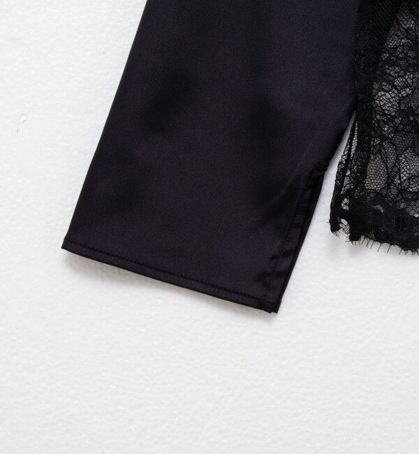 NOLLEY'S「ウォッシャブル裾レース2WAYオトナサテンブラウス」|シャツ・ブラウス|