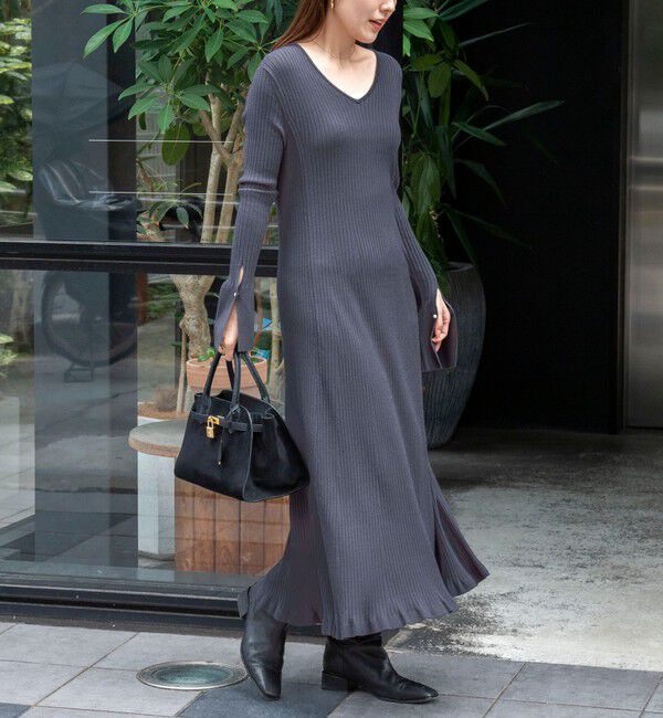 NOLLEY'S「《手洗い可能》フイット＆フレアーVネックワンピース」|ワンピース|