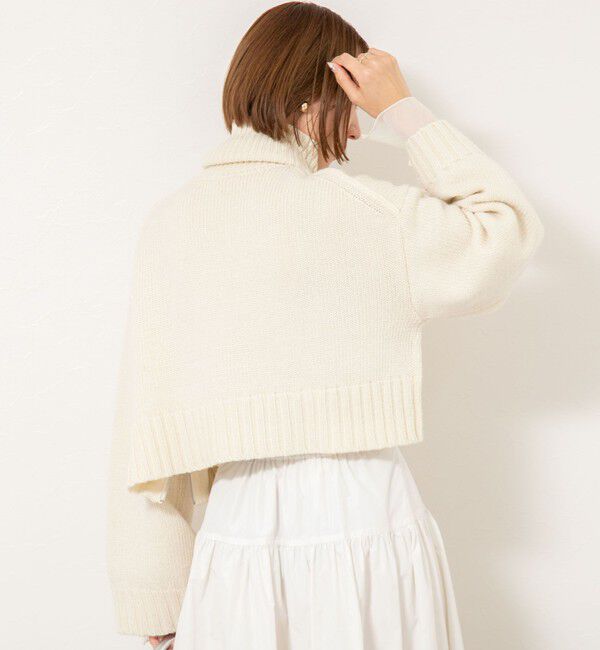 NOLLEY'S sophi「ブライト紡毛サイドジップショート丈タートルネック」|ニット・セーター|