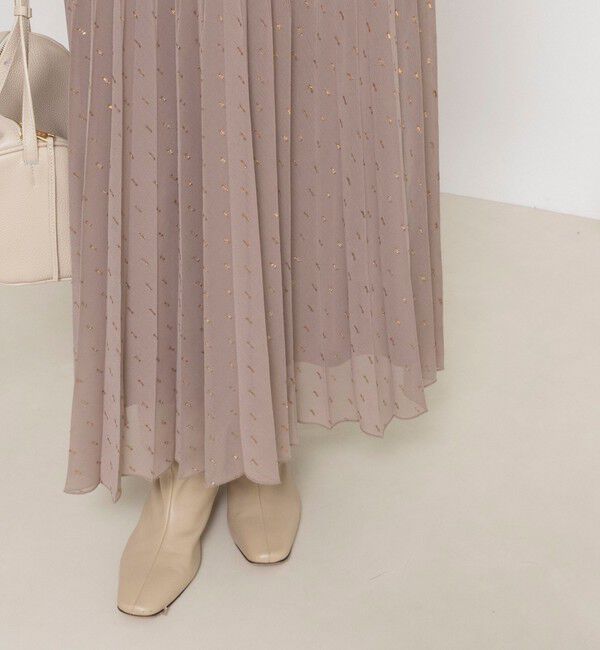 NOLLEY'S「ウォッシャブルラメカットドビープリーツスカート」|スカート|