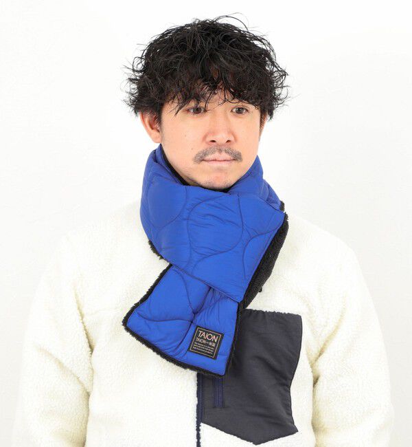 NOLLEY'S goodman「【TAION / タイオン】MILITARY R/S DOWN SCARF SOFT SHELL 17」|マフラー|ブルー