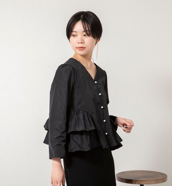 NOLLEY'S sophi「ウォッシャブルマイクロタフタティアードブラウス」|シャツ・ブラウス|