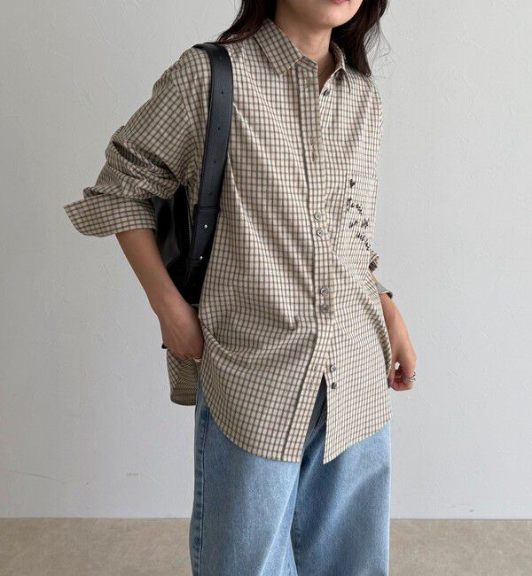 fredy emue「チェック刺繍シャツ」|シャツ・ブラウス|
