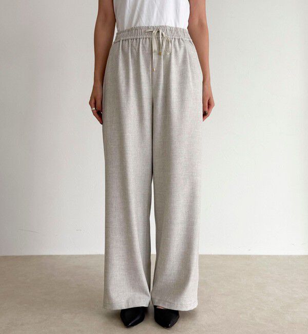 fredy emue「ウールライクイージーセミワイドパンツ」|チノ|