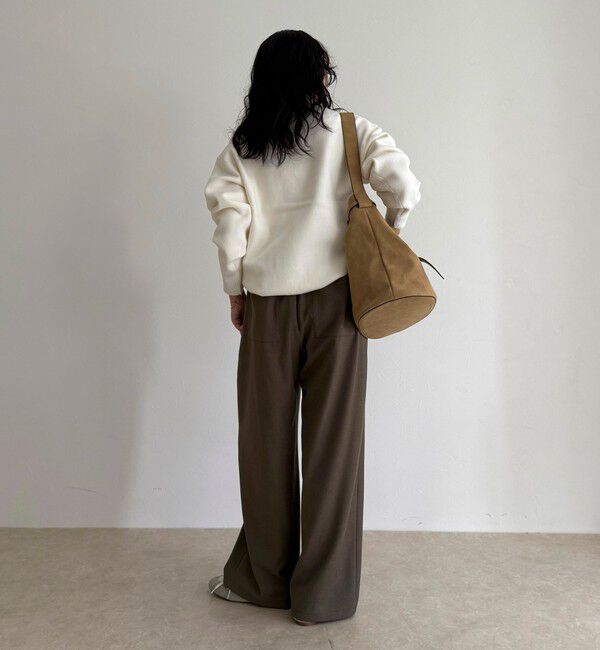 fredy emue「ウールライクイージーセミワイドパンツ」|チノ|
