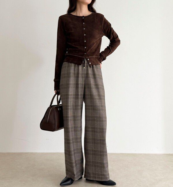 fredy emue「ウールライクイージーセミワイドパンツ」|チノ|