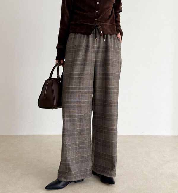 fredy emue「ウールライクイージーセミワイドパンツ」|チノ|