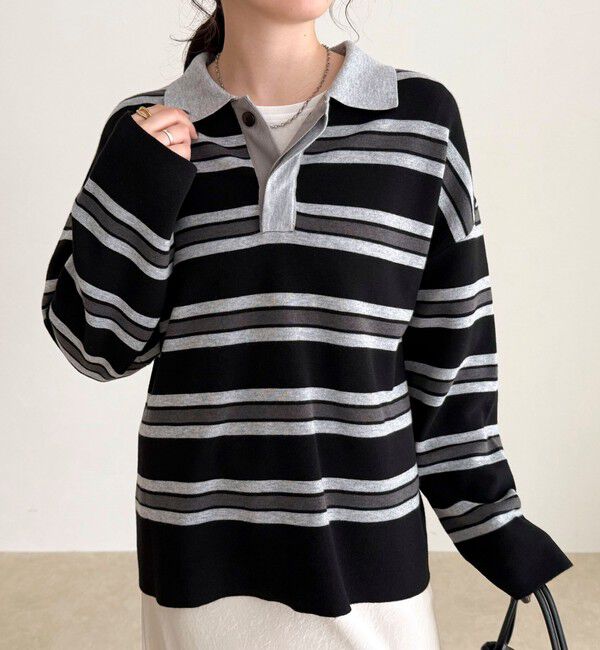 fredy emue「ラガーボーダーニットプルオーバー」|ニット・セーター|