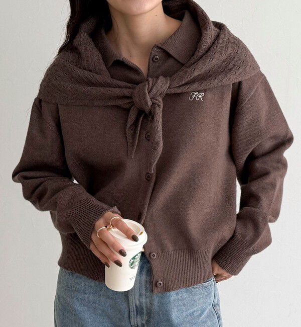 fredy emue「ニットシャツカーディガン バブーシュカ付き」|ニット・セーター|