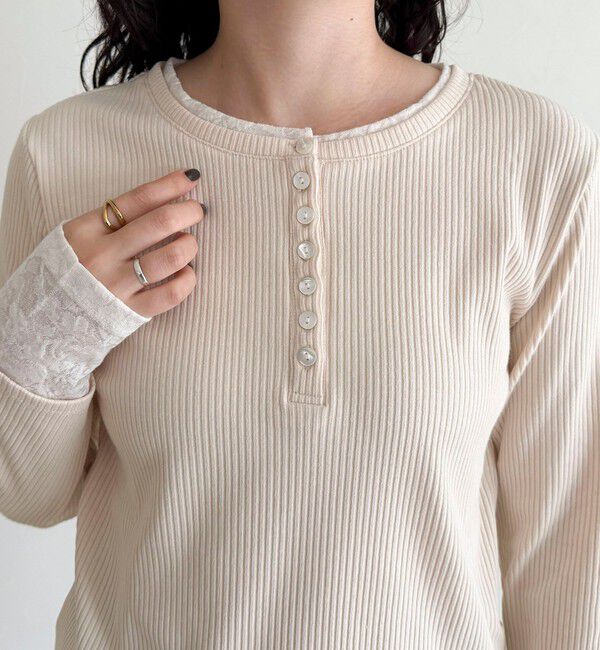 fredy emue「レイヤード風ヘンリーネックプルオーバー」|Tシャツ・カットソー|