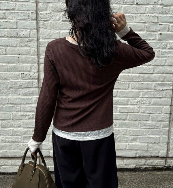 fredy emue「レイヤード風ヘンリーネックプルオーバー」|Tシャツ・カットソー|