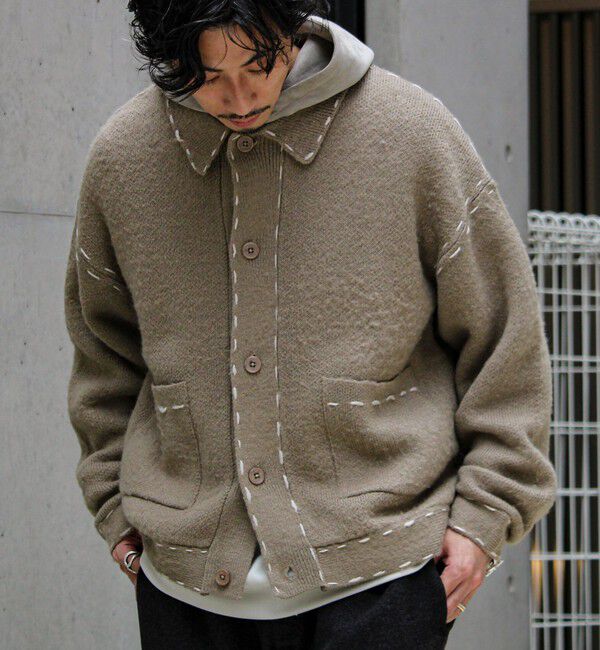 GLOSTER「【ユニセックス対応】ハンドステッチニットジャケット」|カーディガン|