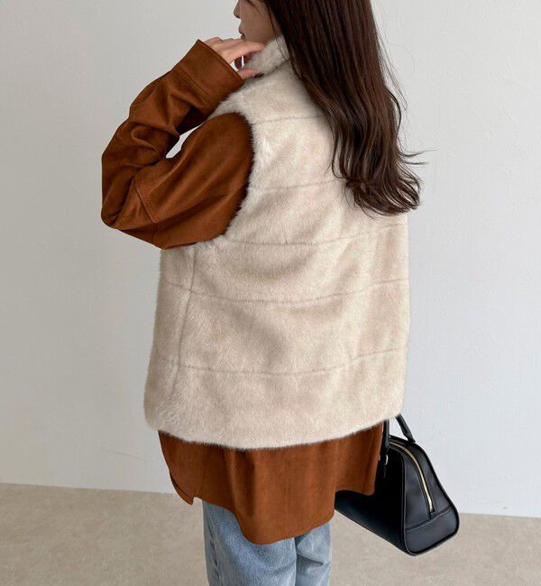 fredy emue「ボーダーキルトファーベスト」|ダウンベスト・ベスト|