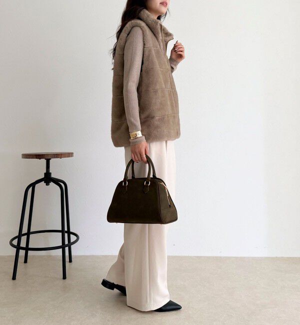 fredy emue「ボーダーキルトファーベスト」|ダウンベスト・ベスト|