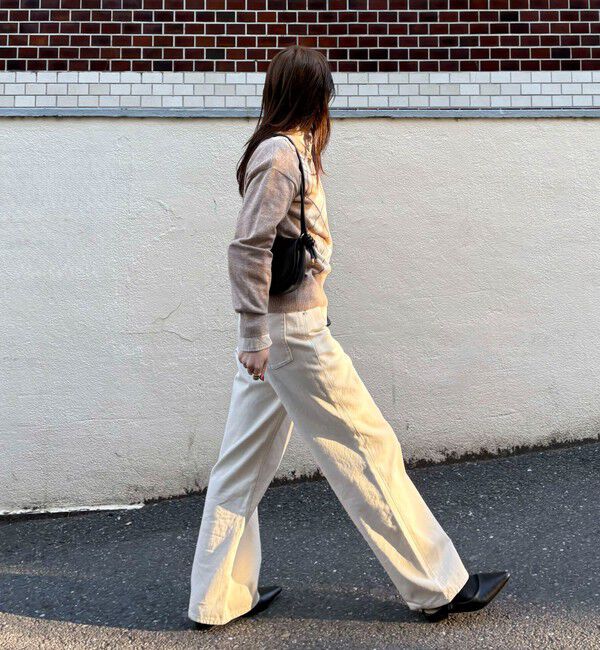 fredy emue「アーガイル柄インターシャVネックニット」|ニット・セーター|