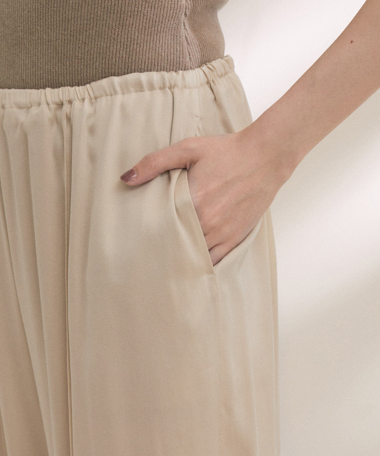 SALON adam et rope'「シルクイージーワイドパンツ【セットアップ対応・洗える】」|その他|