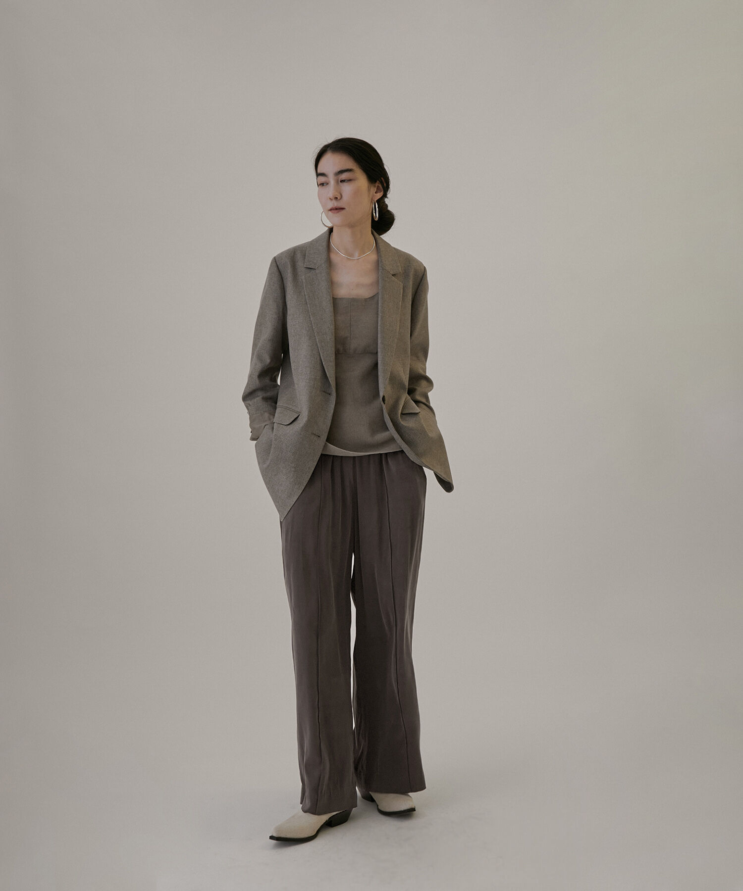 SALON adam et rope'「シルクイージーワイドパンツ【セットアップ対応・洗える】」|その他|