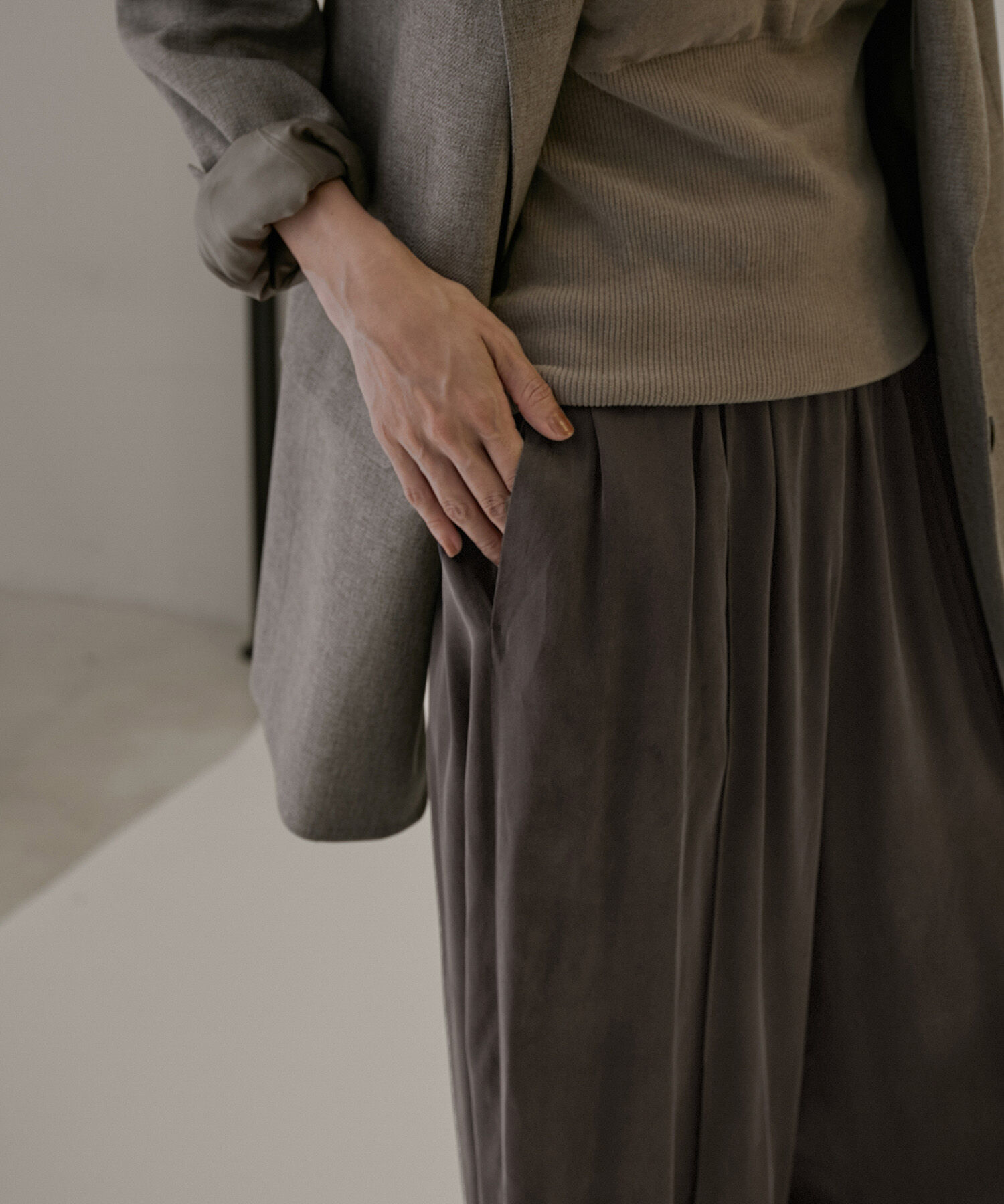 SALON adam et rope'「シルクイージーワイドパンツ【セットアップ対応・洗える】」|その他|