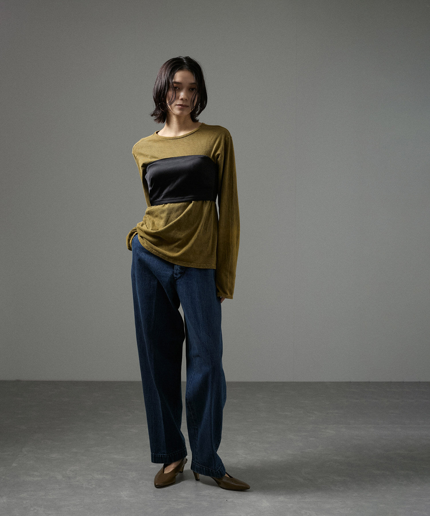 SALON adam et rope'「アセテートサテンベアトップ」|チューブトップ|