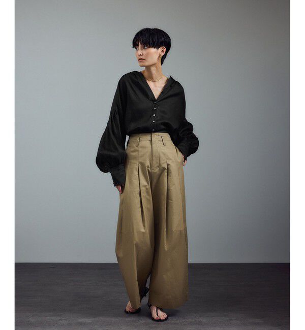 SALON adam et rope'「リネンスキッパーギャザーブラウス［GENTLE LINEN］」|シャツ・ブラウス|