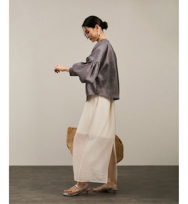 SALON adam et rope'「リネンスキッパーギャザーブラウス［GENTLE LINEN］」|シャツ・ブラウス|