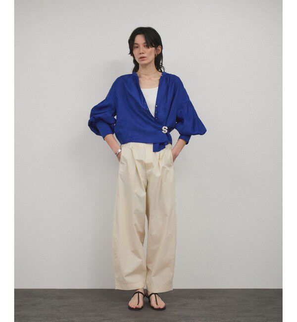 SALON adam et rope'「リネンスキッパーギャザーブラウス［GENTLE LINEN］」|シャツ・ブラウス|