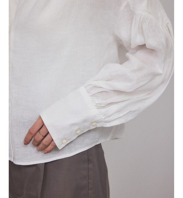 SALON adam et rope'「リネンスキッパーギャザーブラウス［GENTLE LINEN］」|シャツ・ブラウス|