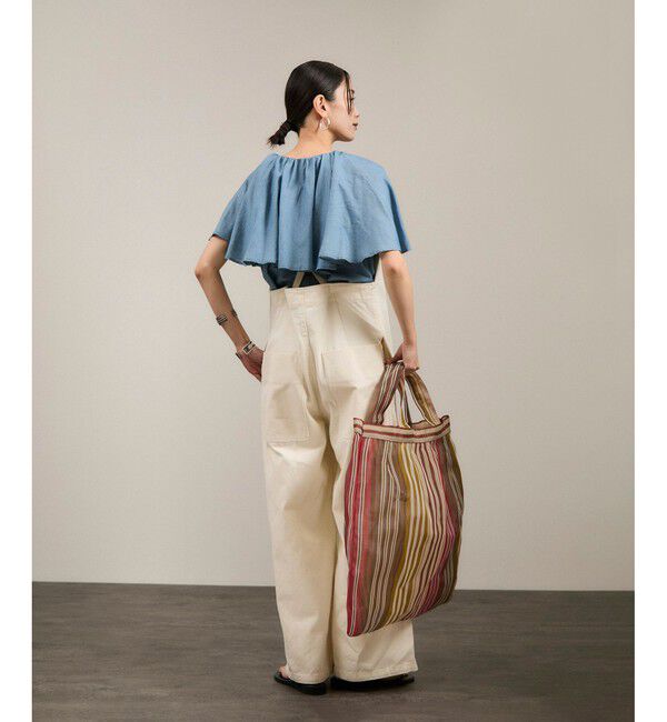 SALON adam et rope'「【Diminutivo（ディミヌティーボ）】メッシュトートバッグ ストライプ大」|トートバッグ|