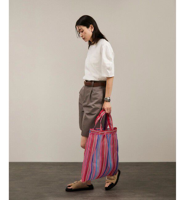 SALON adam et rope'「【Diminutivo（ディミヌティーボ）】メッシュトートバッグ ストライプ大」|トートバッグ|