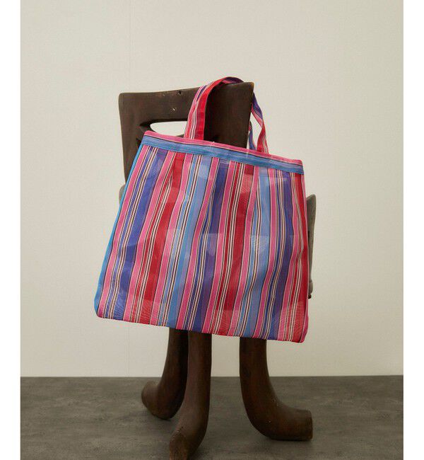 SALON adam et rope'「【Diminutivo（ディミヌティーボ）】メッシュトートバッグ ストライプ大」|トートバッグ|