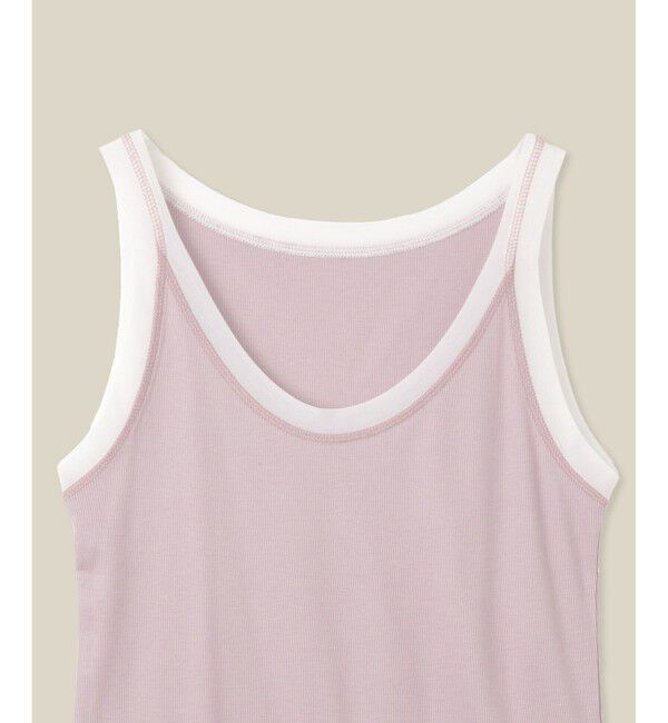 ROPE「【WEB・一部店舗限定】【接触冷感/UVカット】チュールコンビテレコタンクトップ」|タンクトップ|