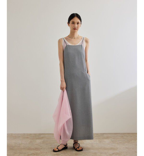 ROPE「【WEB・一部店舗限定】【接触冷感/UVカット】チュールコンビテレコタンクトップ」|タンクトップ|