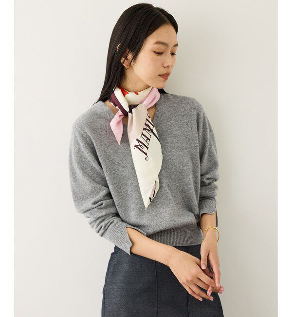 ROPE「カシミヤVネックニットプルオーバー」|ニット・セーター|グレー(07)