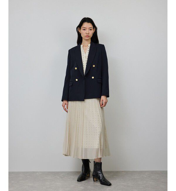 ROPE「スクエアドットプリントププリーツスカート」|スカート|