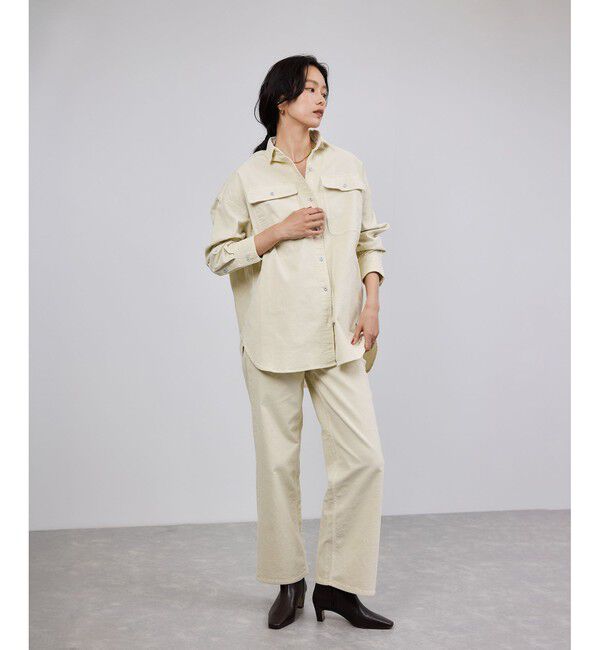 ROPE「【Healthy denim(ヘルシーデニム）】一部別注Almondコーデュロイビッグシャツ/イージーケア」|シャツ・ブラウス|