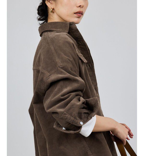 ROPE「【Healthy denim(ヘルシーデニム）】一部別注Almondコーデュロイビッグシャツ/イージーケア」|シャツ・ブラウス|