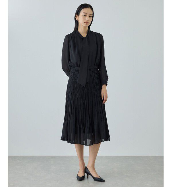 ROPE「ジョーゼットシフォンプリーツワンピース/26SS」|ワンピース|