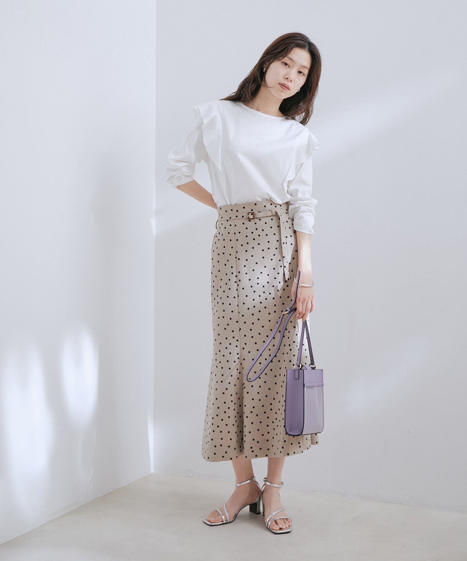 VIS「【新色】【接触冷感・洗える】美easy細ベルトマーメイドスカート」|スカート|