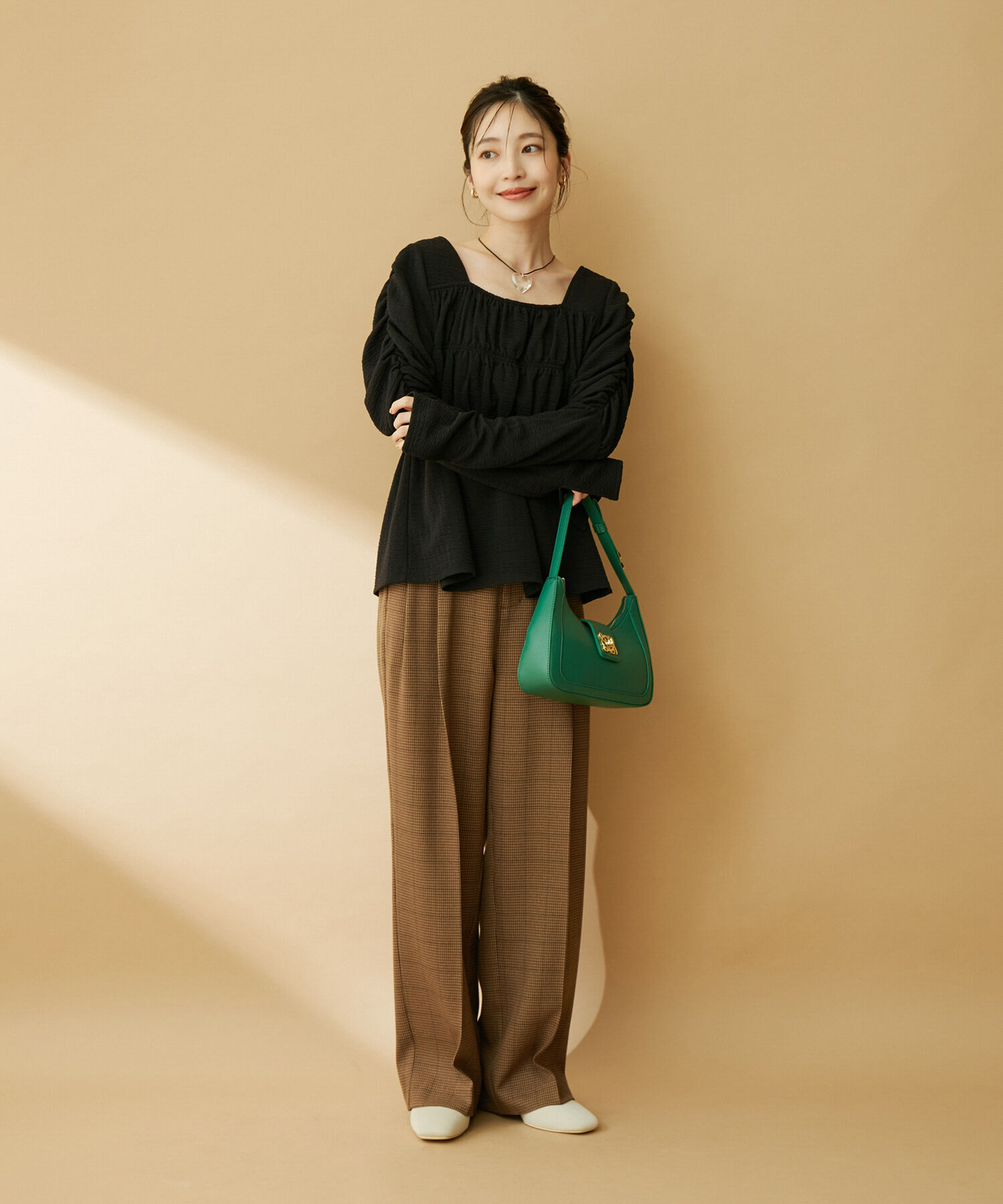 VIS「【セットアップ対応】ウールライクメランジワイドパンツ【アンチピリング・洗える】」|スラックス|