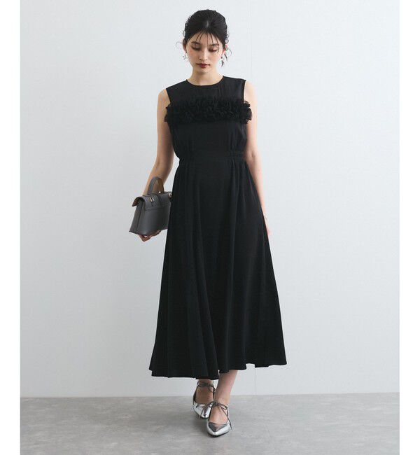 VIS「【VIS DRESS】チュールフラワードッキングワンピース」|ワンピース|