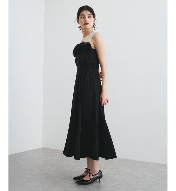 VIS「【VIS DRESS】チュールフラワードッキングワンピース」|ワンピース|